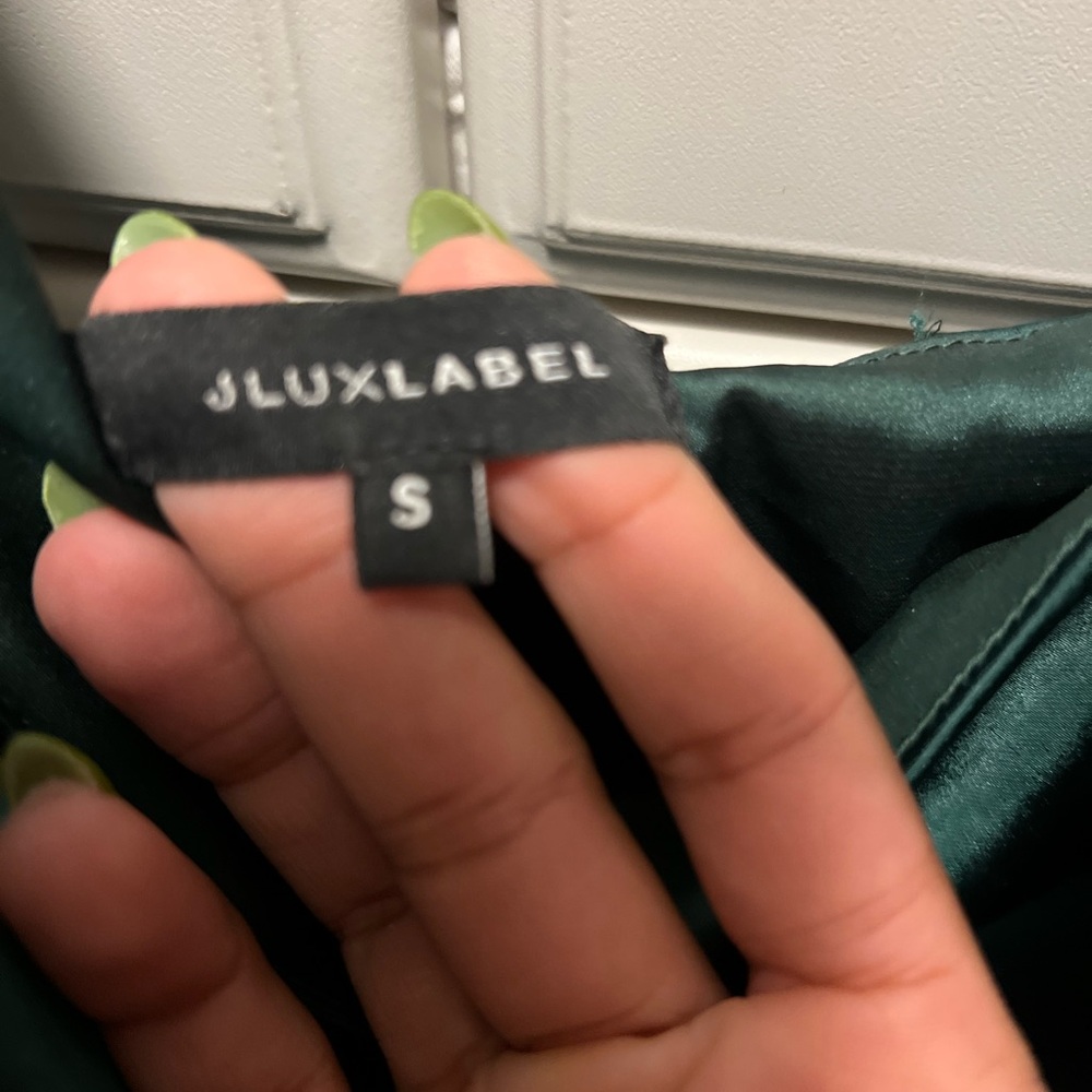 JLUXLABEL Green Satin Belle Maxi Dress - Picture 5 of 5